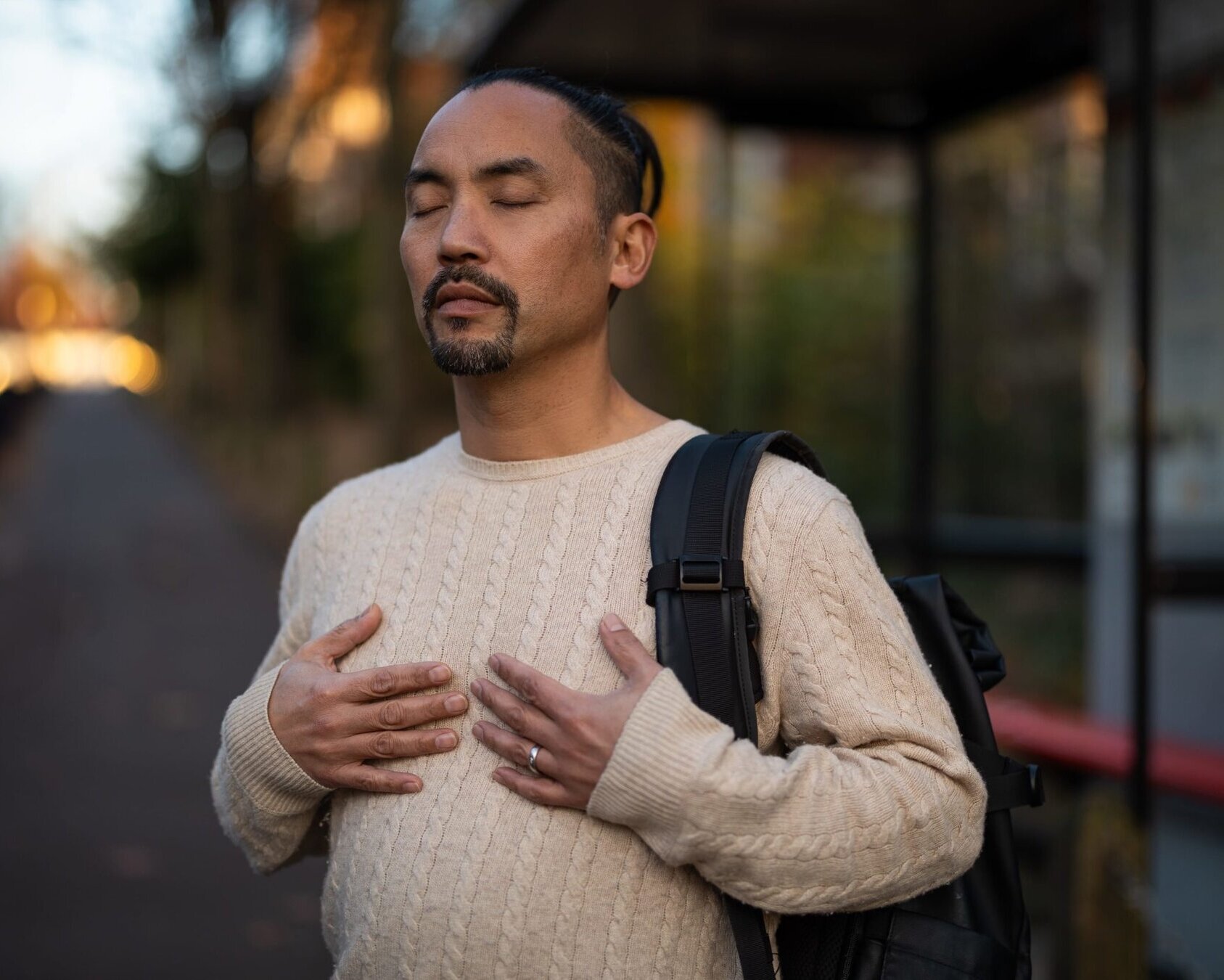 Man practising Sophrology