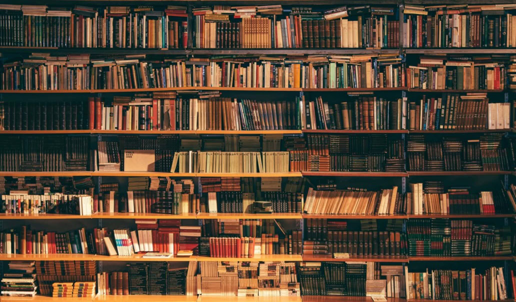 A bookshelf of books