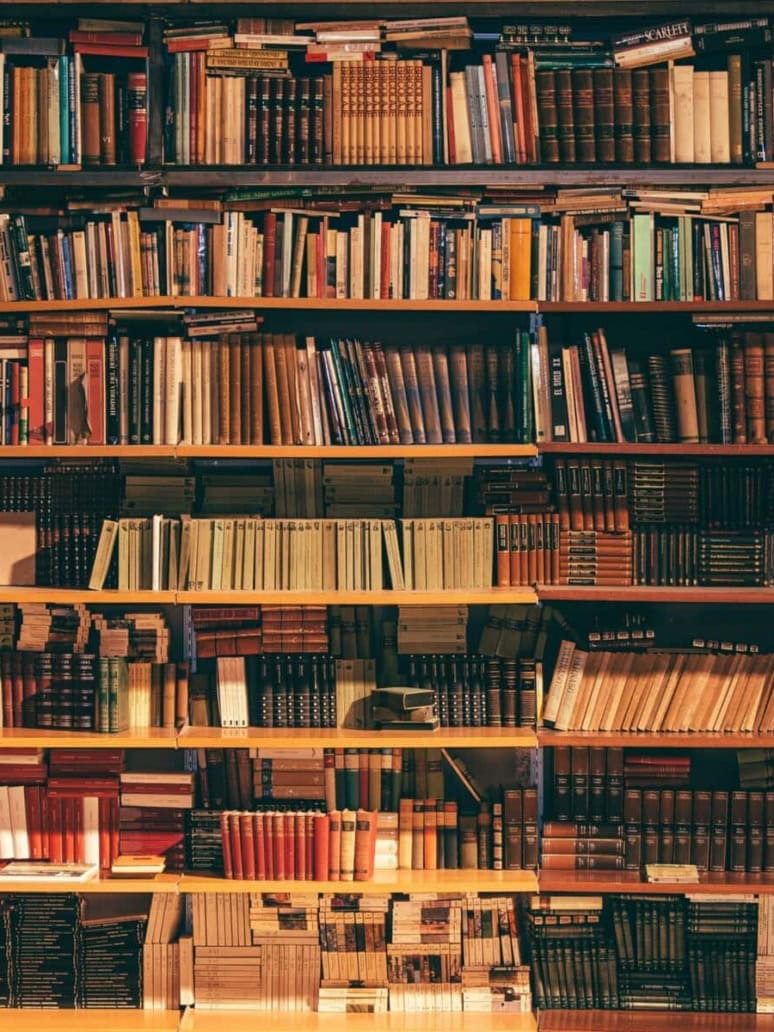 A bookshelf of books