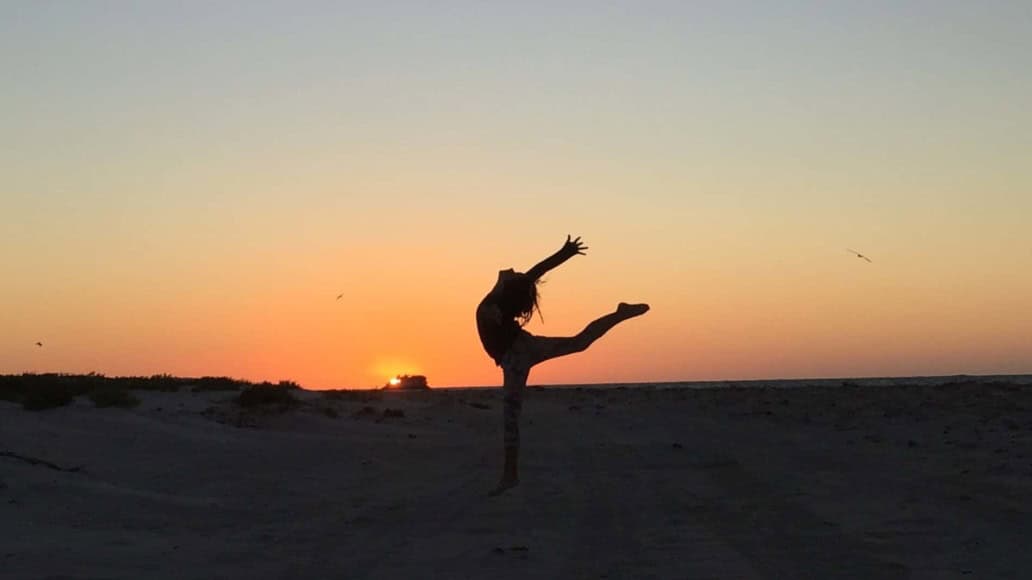 Woman exercising outside