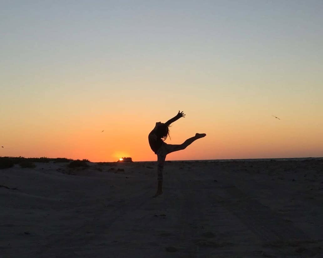 Woman exercising outside