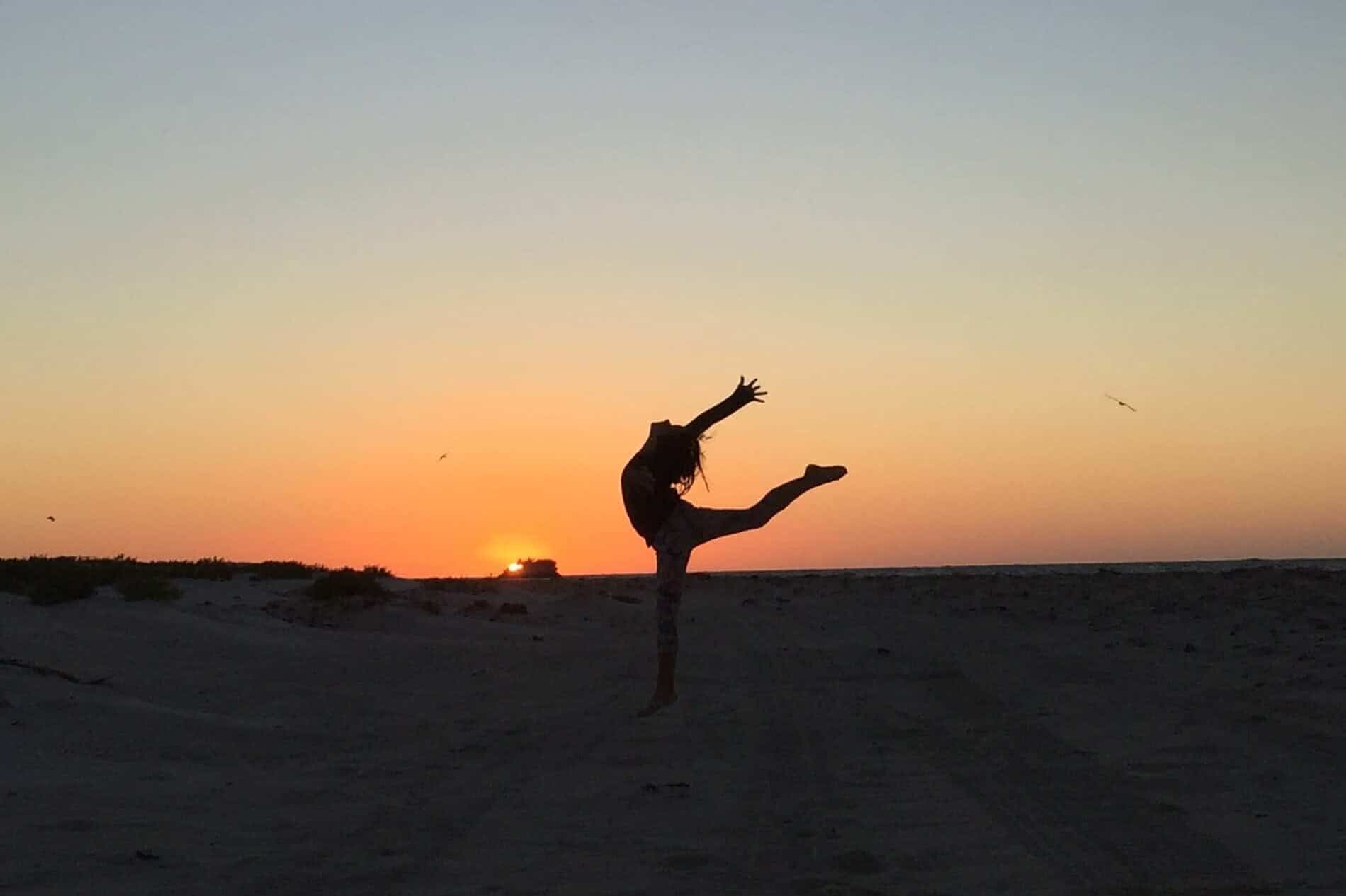 Woman exercising outside