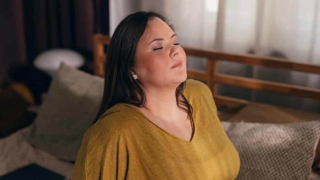 A woman after practising Sophrology